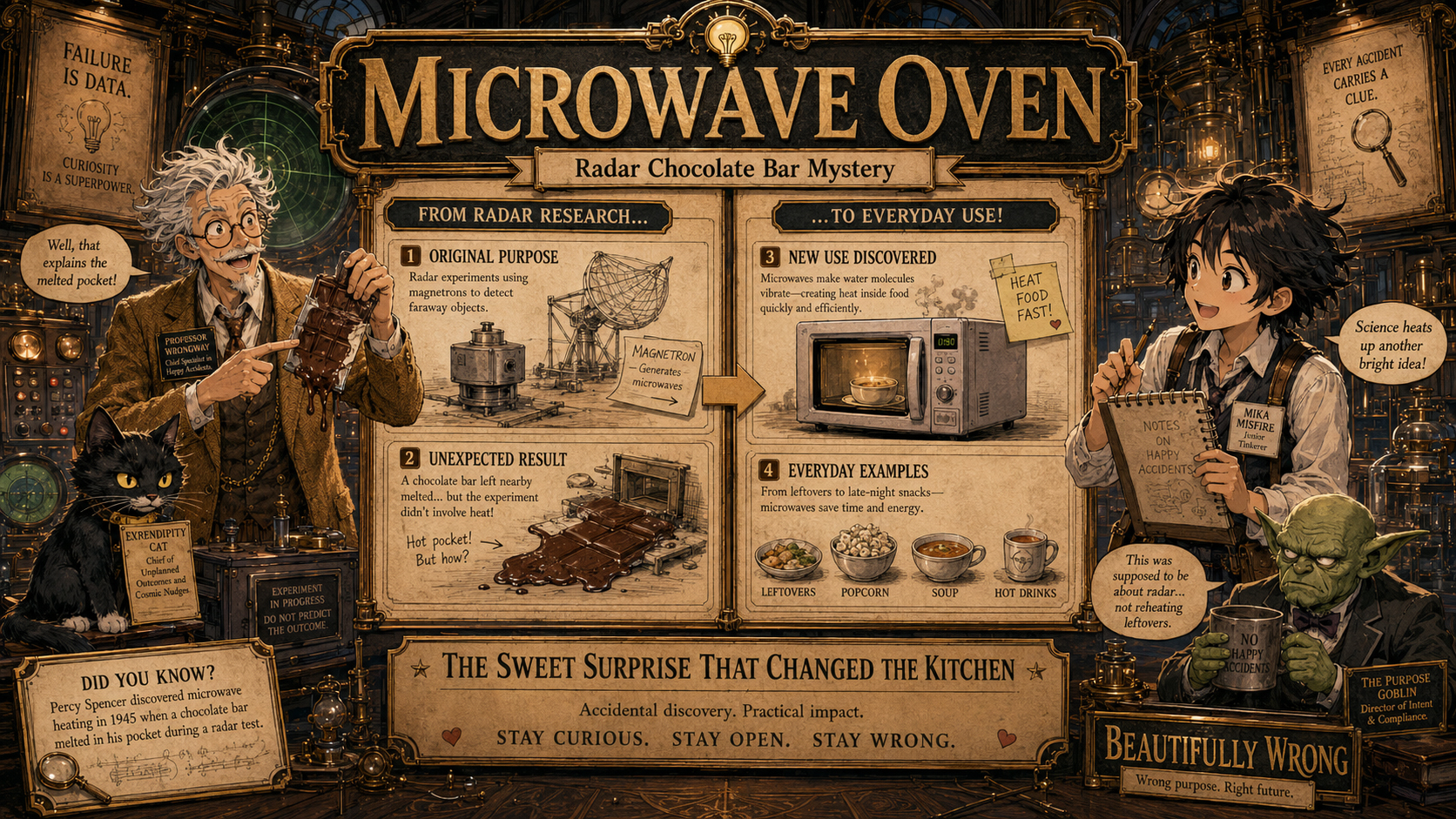 Microwave radar chocolate bar mystery.